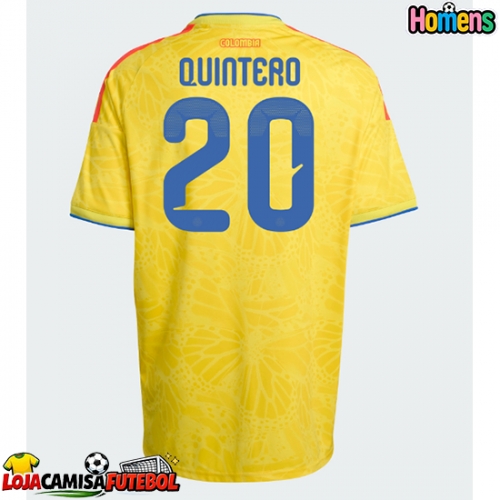 Camisa de Futebol Colômbia Juan Fernando Quintero #20 Equipamento Principal Mundo 2026 Manga Curta